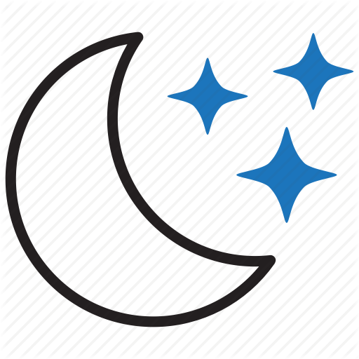 Moon, Night, Sky, Stars Icon