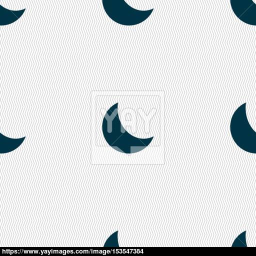 Moon Icon Sign Seamless Pattern With Geometric Texture Vector