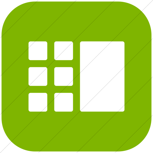 Flat Rounded Square White On Green Layouts Rounded