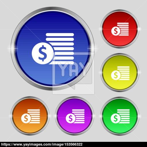 Buyer Menu Icon Sign Round Symbol On Bright Colourful Buttons