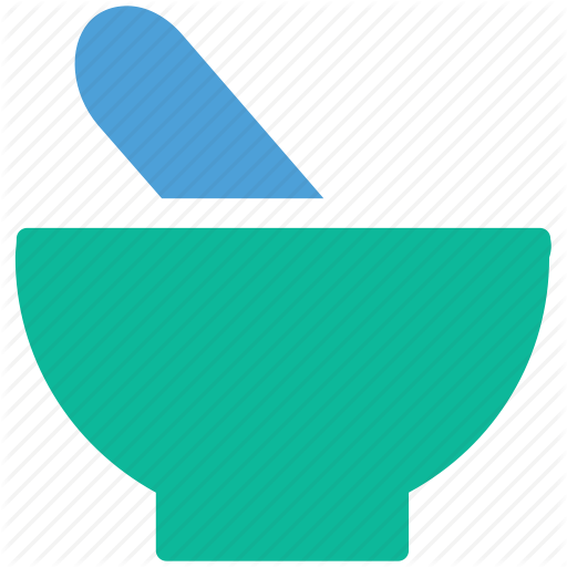 Medicine Bowl, Mortar, Pestle, Pharmacology Icon