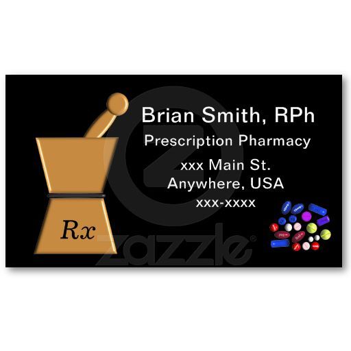 Pharmacist Business Cards Pestle And Mortar Pharmacist