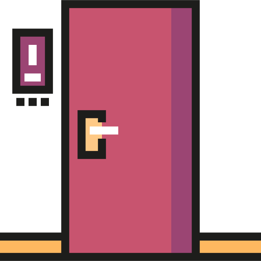 Hotel, Door, Room, Motel, Furniture And Household Icon