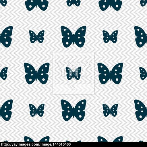 Butterfly Sign Icon Insect Symbol Seamless Abstract Background