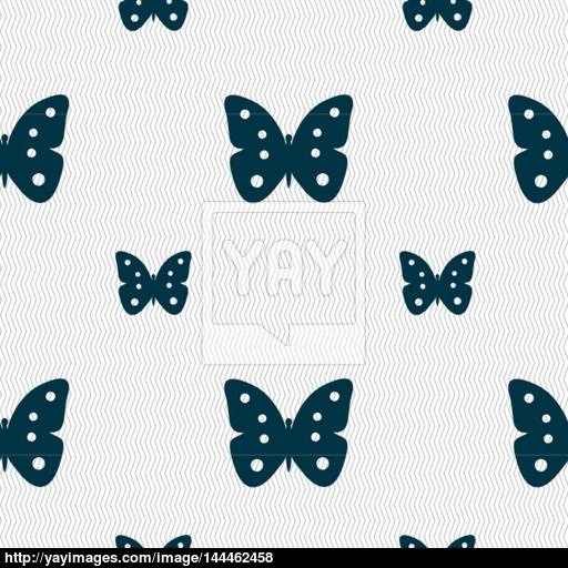 Butterfly Sign Icon Insect Symbol Seamless Pattern