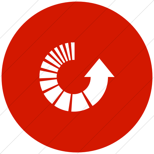 Flat Circle White On Red Classic Arrows Motion Counter