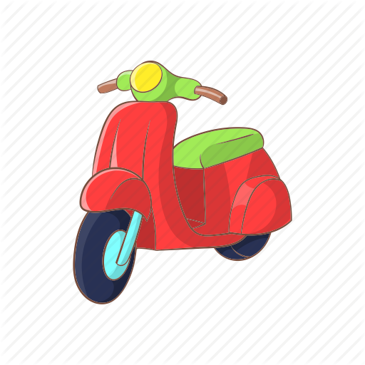 Cartoon, French, Moped, Motor, Motorbike, Motorcycle, Scooter Icon