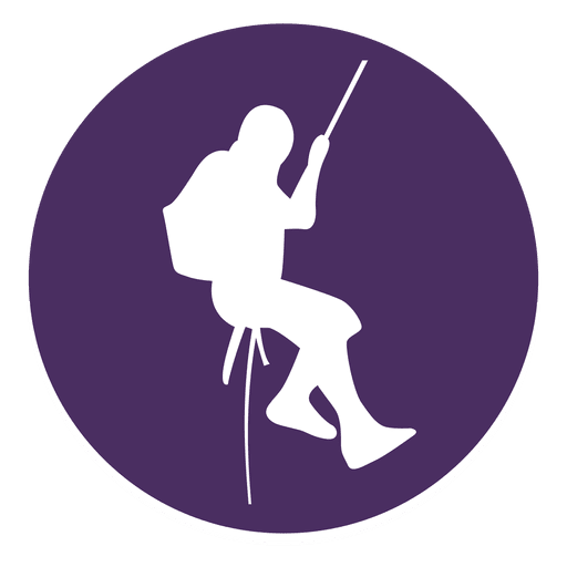 Mountain Climbing Circle Icon
