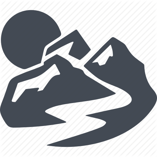 Mountain Bike, Road, The Mountains, Travel Icon