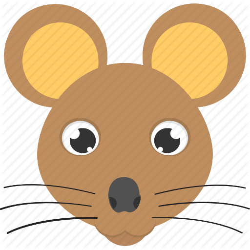 Animal Face, Brown Mouse, Cute Mouse, Large Whiskers, Mouse Face Icon
