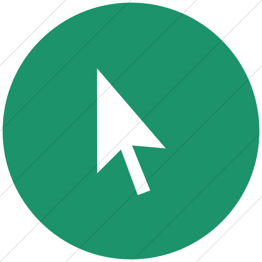 Flat Circle White On Aqua Classica Mouse Pointer Icon