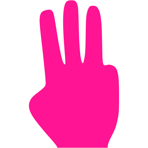 Deep Pink Three Fingers Icon