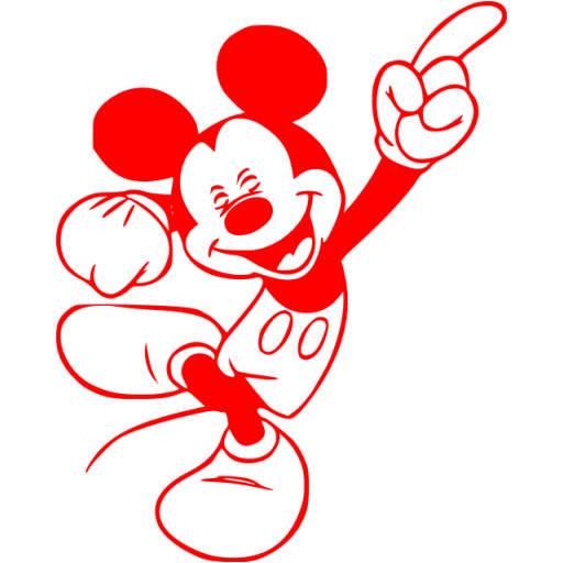 Red Mickey Mouse Icon