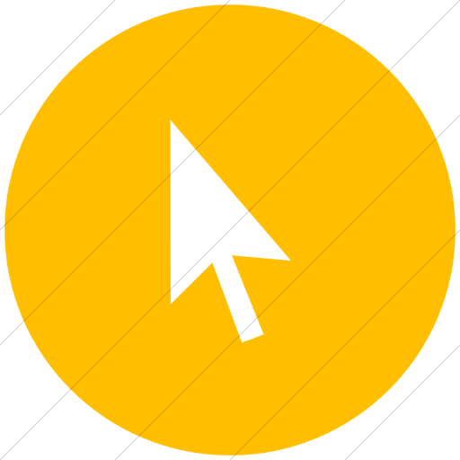 Flat Circle White On Yellow Classica Mouse Pointer Icon