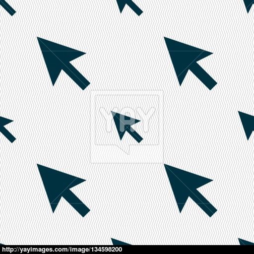 Arrow Cursor, Computer Mouse Icon Sign Seamless Pattern