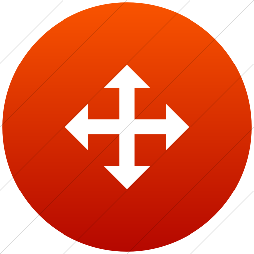 Flat Circle White On Red Gradient Broccolidry Move Icon