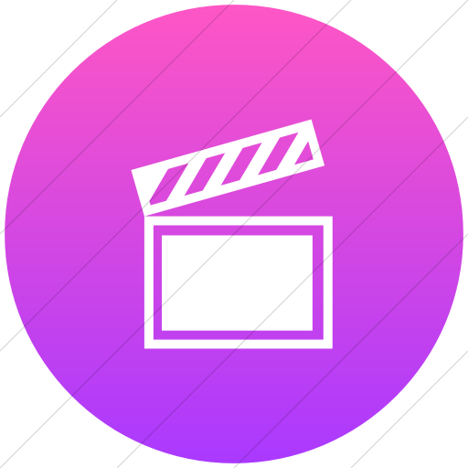 Flat Circle White On Ios Pink Gradient Classica Movie