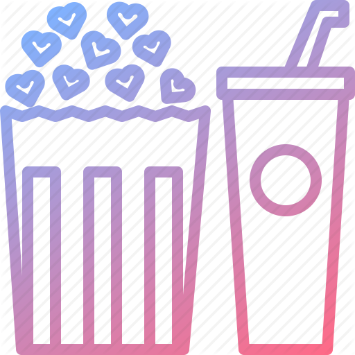 Dating, Drink, Movie, Night, Popcorn, Theater Icon