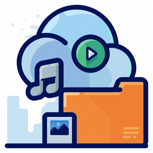 Cloud, File, Folder, Media, Multimedia Icon