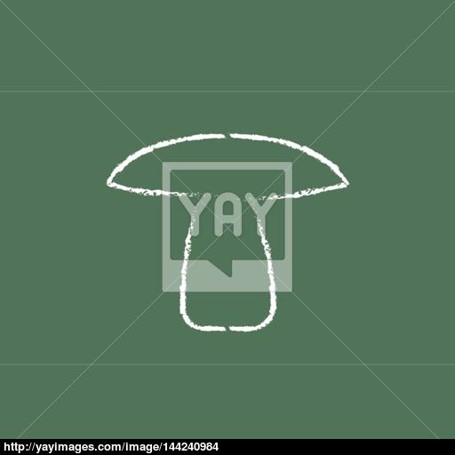 Mushroom Icon Drawn In Chalk Vector