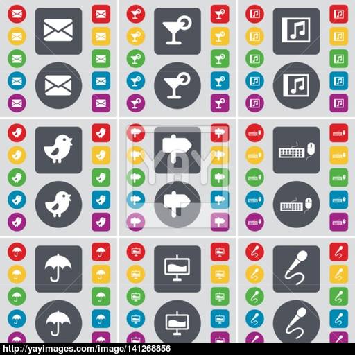 Message, Cocktail, Music Window, Bird, Signpost, Keyboard, Umbre