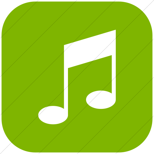 Flat Rounded Square White On Green Raphael Music Icon