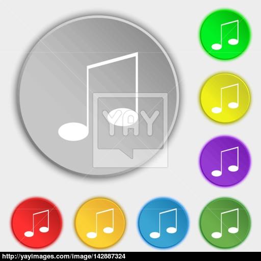 Music Note Sign Icon Musical Symbol Symbols On Eight Flat