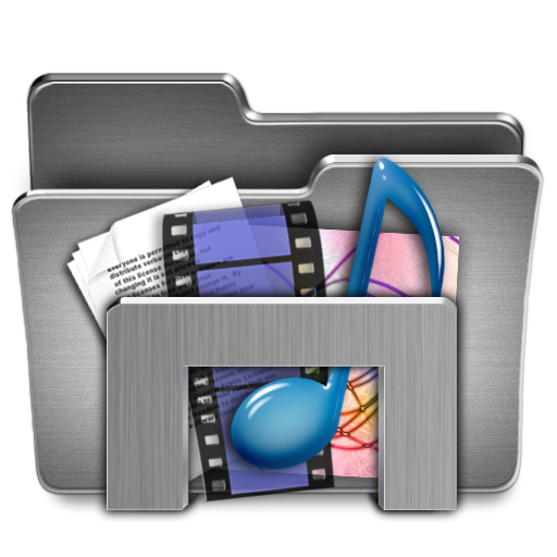 Library, Folder, Video, Music, Document Icon Free Of Steel System