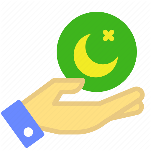 Hand, Islam, Moon, Muslim Icon