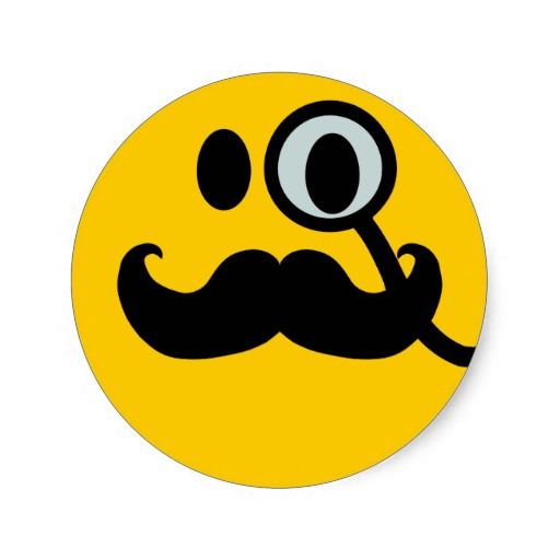 Monocle Mustache Customizable Backgrnd Classic Round Sticker