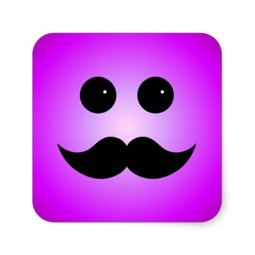 Purple Emoticons Purple Moustache Smiley Emoticon Square