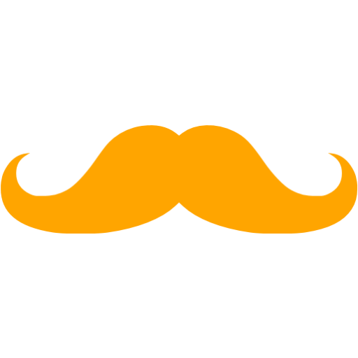 Orange Mustache Icon