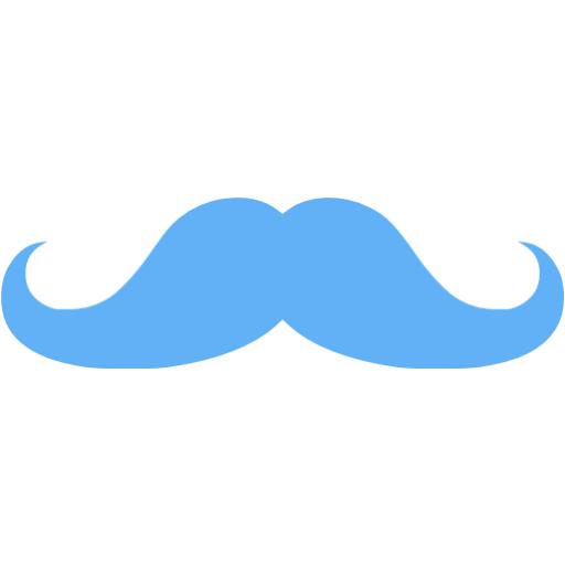 Tropical Blue Mustache Icon