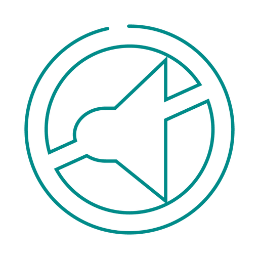 Blue Mute Volume Line Icon