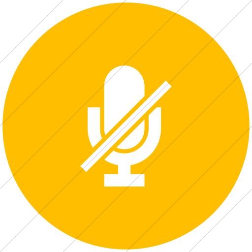 Flat Circle White On Yellow Raphael Microphone Mute Icon