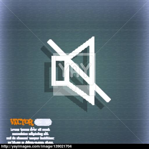Without Sound, Mute Icon Symbol On The Blue Green Abstract
