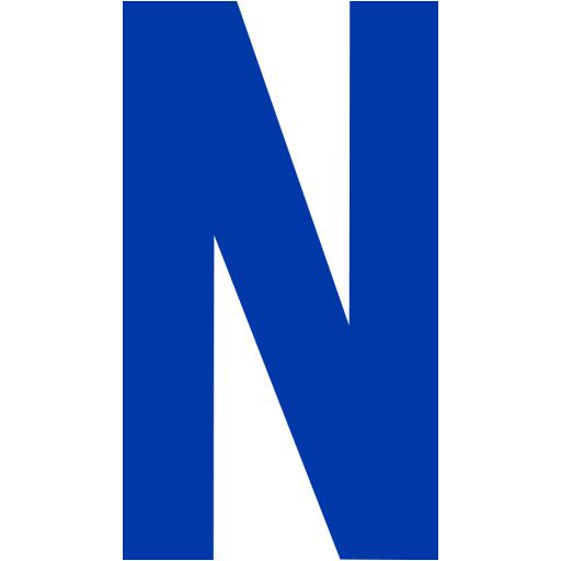 Royal Azure Blue Letter N Icon