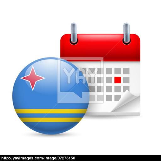 Icon Of National Day In Aruba Vector