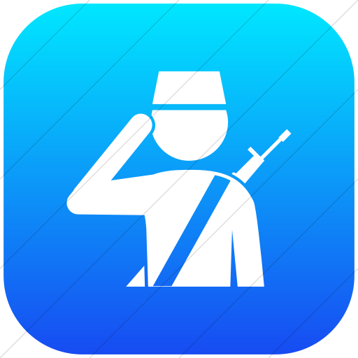 Flat Rounded Square White On Ios Blue Gradient Ocha