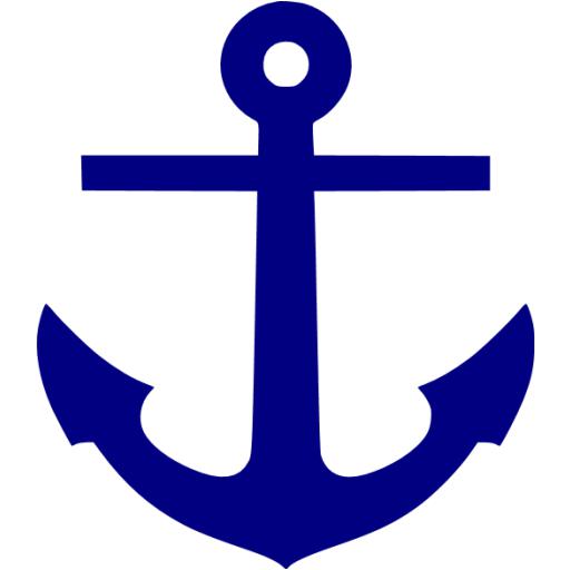 Navy Blue Anchor Icon