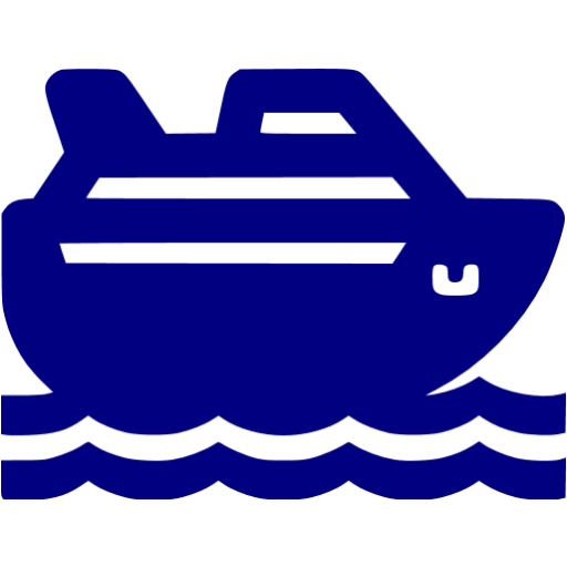 Navy Blue Cruise Ship Icon