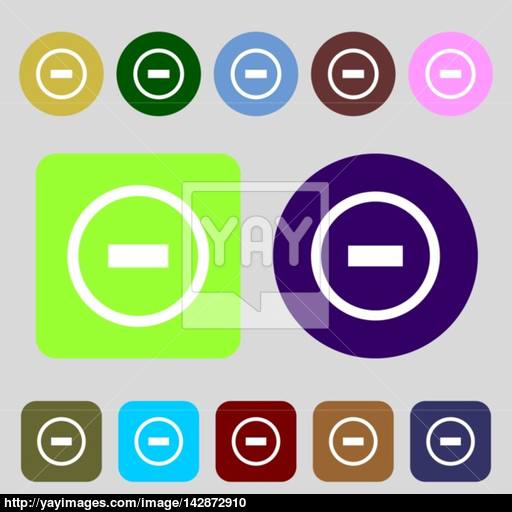 Minus Sign Icon Negative Symbol Zoom Out Colored Buttons
