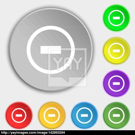 Minus Sign Icon Negative Symbol Zoom Out Symbols On Eight Flat