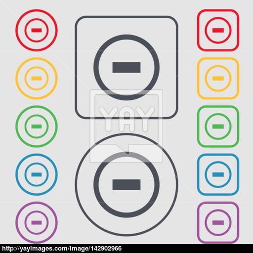 Minus Sign Icon Negative Symbol Zoom Out Symbols On The Round
