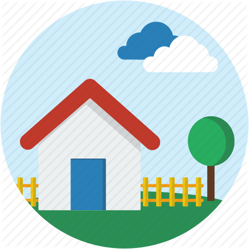 Circle, House, Landscape, Neighborhood, Scenery, Town Icon