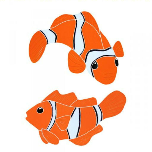 Mosaic Tile Clown Fish Nemo Swimming Pool Wall Patio Walk Drive