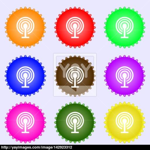 Wifi Sign Wi Fi Symbol Wireless Network Icon Zone A Set Of Nine