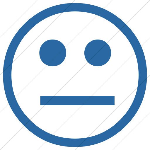 Simple Blue Classic Emoticons Neutral Face Icon