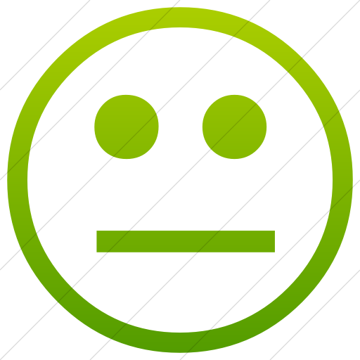 Simple Green Gradient Classic Emoticons Neutral Face Icon