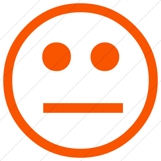 Simple Orange Classic Emoticons Neutral Face Icon